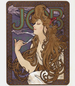 Alphonse Mucha, «Job». Werbeplakat für Zigarettenpapier, 1896. Museum für Gestaltung Zürich, Plakatsammlung; Photo: Museum für Gestaltung Zürich, FX.Jaggy/U.Romito © ZHdK