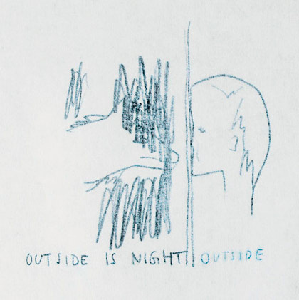 Birgit Widmer: outside is night, 2013, Zeichnung, 14 x 21 cm